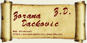 Zorana Dačković vizit kartica